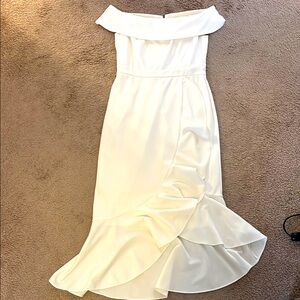 Maggie London Off-Shoulder White Dress